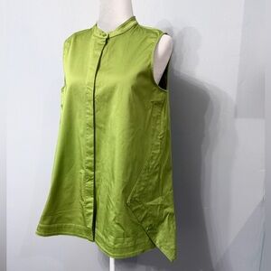 #5)  NWT Chic Olive Sleeveless Women's Tunic with hidden buttons